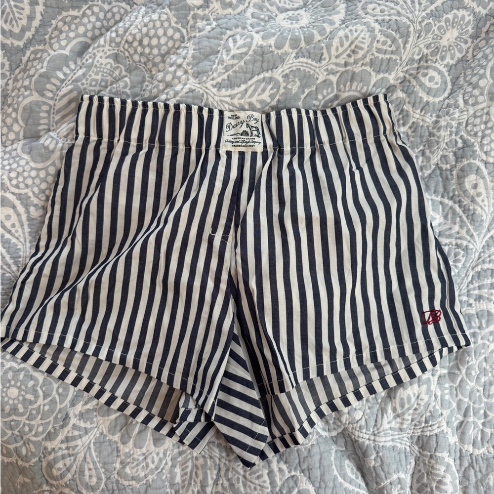 Dairy Boy Navy Striped Boxer Shorts Size S/M Brand New